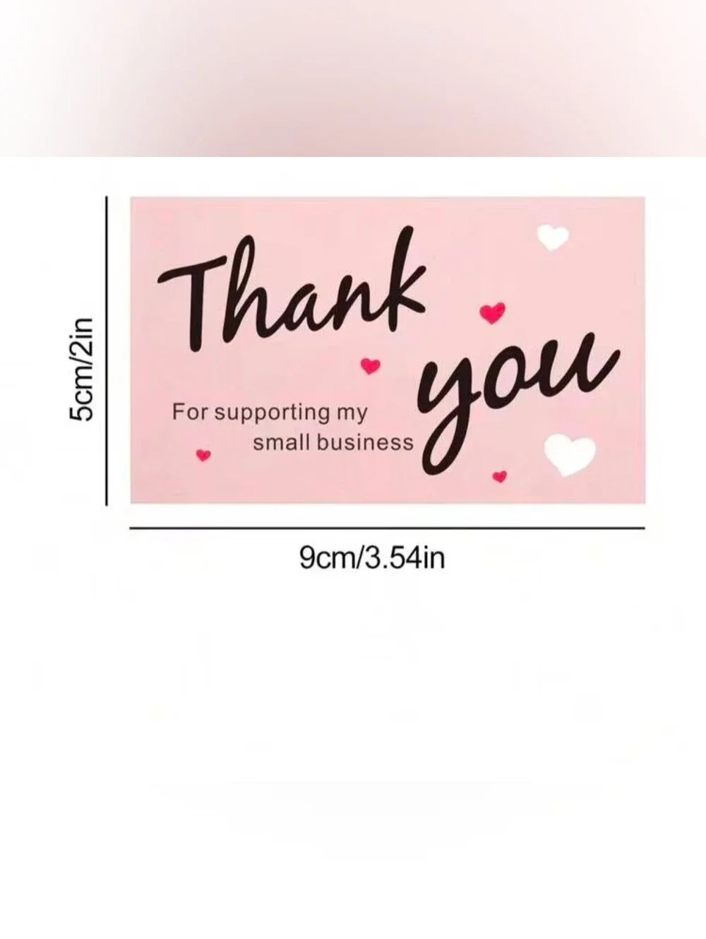 25 Pink Thank You Card For Supporting My Small Business